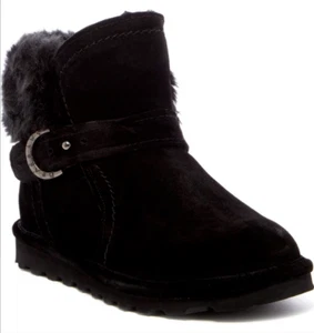 BEARPAW KOKO WOMEN'S SUEDE BOOTS BLACK SIZE 8M NEW - Picture 1 of 9