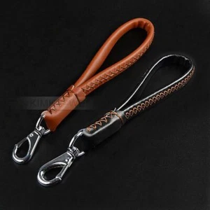 12" Genuine Leather Dog Traffic Leash Safety Dog Control Short Lead Heavy Duty - Picture 1 of 11