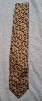 Corbata Burberry Corbata Regular Animal Perro Patrón Scottish Terrier Seda Italia Usada Foto 1 de 4