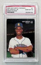 1989 Mother's Cookies #1 Ken Griffey Jr. Rookie Arms Folded PSA 10