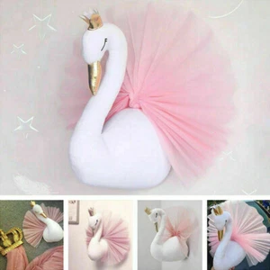 Crown Swan Wall Hanging Baby Princess Kids Girls Room Nursery Bedroom Decor Gift - Picture 1 of 9