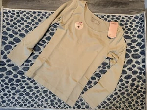 Top modelador manga larga Shapermint Essentials todo el día todos los días XL beige nuevo con etiquetas  - Imagen 1 de 2
