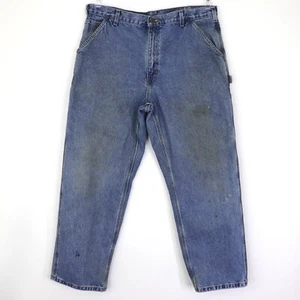 Carhartt Herren Denim Zimmermann Utility Jeans Größe 38x30 Distressed B237 STW - Bild 1 von 19
