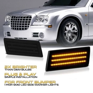 2x Smoked Front LED Side Marker Lights Parking Lamps For 2005-2014 Chrysler 300 - Picture 1 of 8