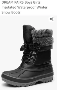 DREAM PAIRS Insulated Snow Boots For Boys Or Girls Size 6 - Picture 1 of 10