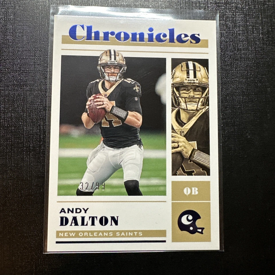 Andy Dalton 2022 Panini Chronicles #27 - Blue Foil #/99 Football NFL Short Print - Image 1 of 3