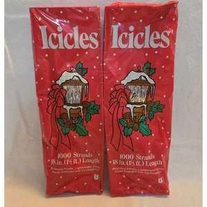 Union Wedding Co 2000 hebras totales 18 pulgadas árbol de Navidad hielo vintage - Imagen 1 de 2