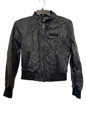 Vintage Members Only Womens Quilted Faux Leather Bomber Jacket Medium Black - Image 1 of 4
