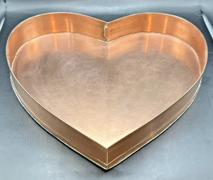 Molde de bandeja en forma de corazón de cobre hecho a mano vintage pesado 1,25 lb 12 pulgadas x 12 pulgadas - Imagen 1 de 8