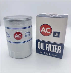 Filtro de aceite blanco estilo alto AC-Delco PF35 para 1963-1972 L6 y 1969-1972 GM V8 e - Imagen 1 de 2
