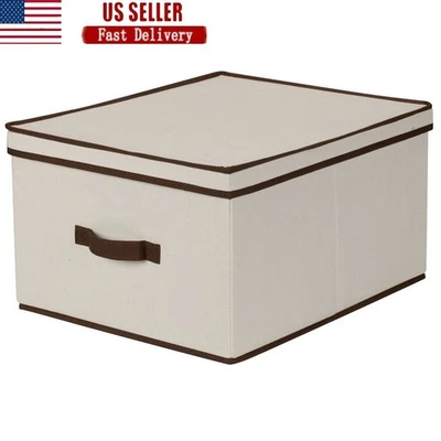 Jumbo Canvas Storage Box W/ Handles Reinforced Sides Perfect Organizing New - Image 1 of 4