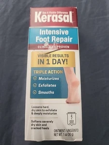 Ungüento reparador intensivo de pies Kerasal 1 oz tratamiento piel seca, nuevo caja abierta - Imagen 1 de 3