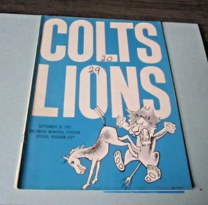 1962 Baltimore Colts Detroit Lions NFL Football Program Milt Plum 3 Touchdowns - Picture 1 of 7