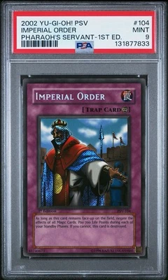 2002 Yu-Gi-Oh! Imperial Order Pharaoh's Servant PSV 1st Edition Secret PSA 9 - Image 1 of 2