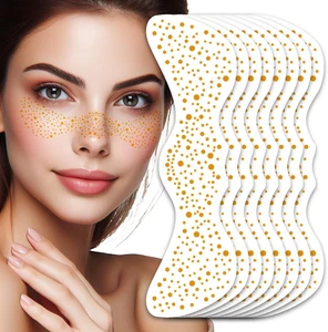 8 PCS Glitter Freckles, Face Tattoos, Sparkle Freckle, Temporary Tattoo,Gold Sta - Picture 1 of 7