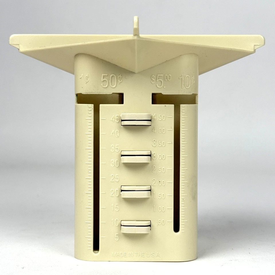 Classificador de moedas MMF Industries contador de concurso bege feito nos EUA 4 tubos 224-0006-14 - Imagem 1 de 4