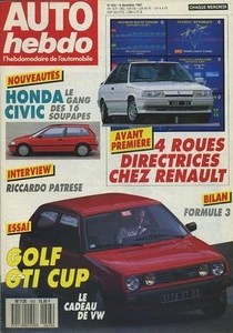 AUTO HEBDO Nr. 603 09.12.1987 VW GOLF GTI CUP HONDA CIVIC - Bild 1 von 1