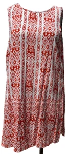 Chico's Gr. 2 (L 12) Tunika Top orange weiß ärmellos Kleid geteilter Saum Rundhals - Bild 1 von 13