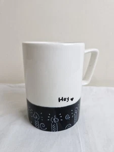 Taza de café Starbucks Hey blanca y negra taza grande de cerámica 2013 grande 16 onzas - Imagen 1 de 12
