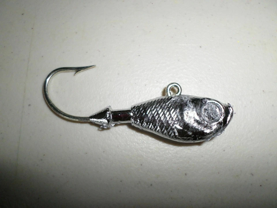 T&A JIGS 10 Unpainted Ultra Minnow Jig Heads Striper Fluke Walleye Lure STEEL Hook JIGS