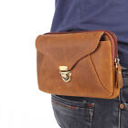 Mens Outdoor Genuine Cow Leather Waist Fanny Pack Bag For Phone Power Bank Tools