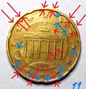 Deutschland,20 Eurocent,2002 mit Fehler toller sehr seltener Münzstempel beidseitig defekt - Bild 1 von 2