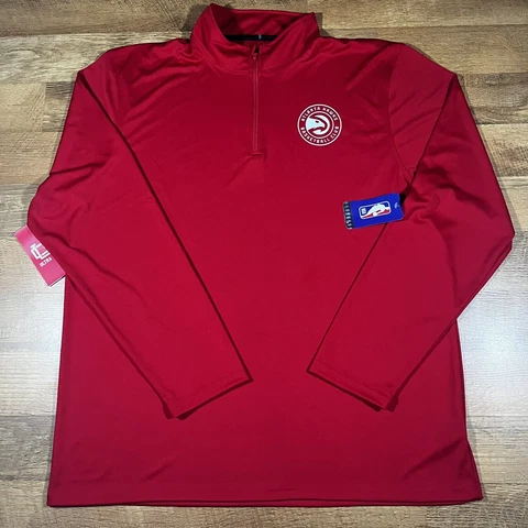 Atlanta Hawks Basketball Men’s 2XL XXL NBA Pullover Lightweight Jacket 1/4 Zip Cover