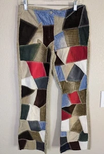 Vintage No Boundaries Patchwork Cord Hose Schlag Hippie 70er Y2K Festival Gr. 11 - Bild 1 von 9