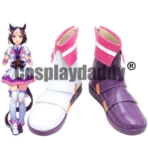 Uma Musume Pretty Derby Special Week Cosplay White Purple Shoes Ankle Boots X002 - Picture 1 of 5