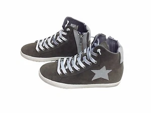 scarpe sneakers alte uomo camoscio Via Condotti grigio stella made in italy nuov - Foto 1 di 6