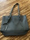 Wilsons Leather Black Rivet Large Tote Purse Gray 