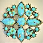 VERY COOL! Vintage Turquoise brooch pin