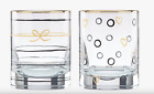 KATE SPADE Doodle Away 2-Piece Double Old Fashioned Glass Set, NEW in Box!