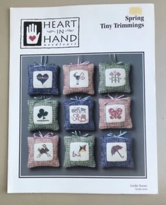 Heart in Hand Needleart Cross Stitch Pattern Spring Tiny Trimmings New - Picture 1 of 2
