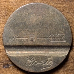 Chicago, Illinois IL Goetz Patent Telephone Pay Phone B 10 Arrow Token - Picture 1 of 4