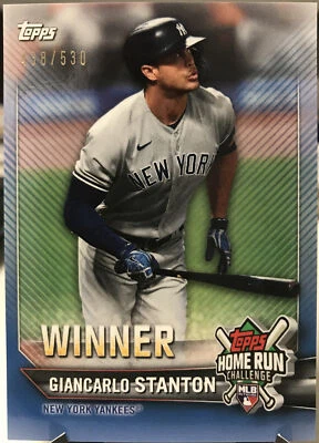 Giancarlo Stanton 2021 Topps Home Run Challenge August Winner Blue #’d/530 SP - Image 1 of 2