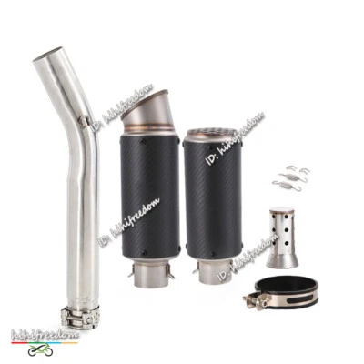 Slip On Para Suzuki GSXR1000 2005-2006 Puntas de Escape Silenciador de Carbono Tubo de Enlace Medio Foto 1 de 4