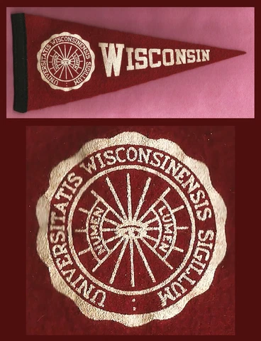 VINTAGE 1950’s University of Wisconsin Badgers Football Pennant! WOW! Cover