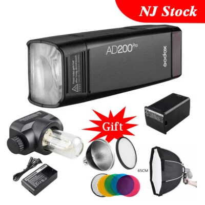 Godox AD200Pro Pocket Flash Speedlite Dual Head 65cm Softbox F Sony Canon Lumix - Image 1 of 4