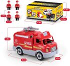 REMOKING Toys for 3 4 5 6 Year Old Boys,32Pcs Fire Engine Toys with Drill