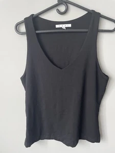 CAbi schwarzes doppelt drapiertes ärmelloses Strick-Tanktop V-Ausschnitt Damengröße Large " - Bild 1 von 7