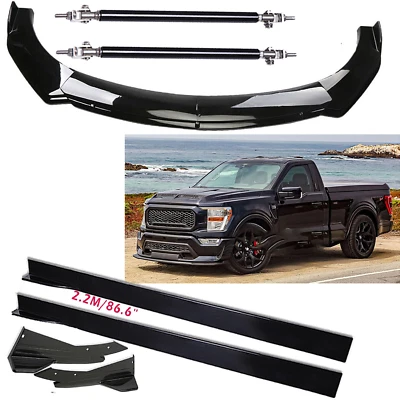 For Ford F150 F-150 Front Bumper Lip Spoiler Diffuser Side Skirt Splitter Rear - Imagem 1 de 4
