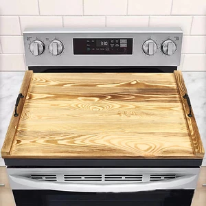 Noodle Board Stove Cover 30 x 22 Inch Wood Stove Top Cover Wooden Stovetop - Picture 1 of 22