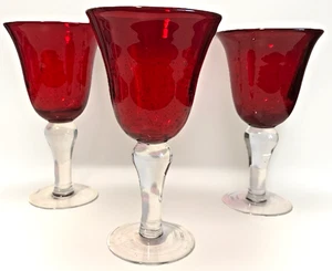 Sonoma Life Style rubinrote Blasenkelche mit klarem Birnenstiel 8 Zoll x 4,5 Zoll - Bild 1 von 5