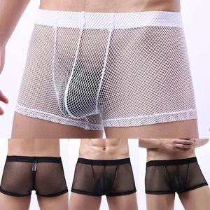 Men\' S Underwear Men\'s 1pcs Mesh Beathable Boxer Briefs M~2XL Bikini - Picture 1 of 16
