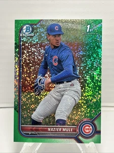 2022 Bowman Draft - Chrome Nazier Mule #BDC-77 Green Sparkle Refractor /99 (RC) - Picture 1 of 3