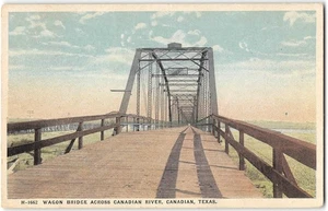 Wagon Bridge, Canadian River, Texas 1923 RPO Fred Harvey Antique Postcard - Picture 1 of 2