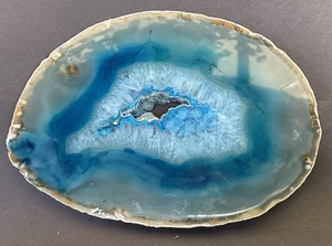 Blue Agate Slice 15cm x10cm - Picture 1 of 4