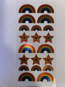 Shiny RAINBOW Sticker Sheet Scrapbook Planner Craft Stickers - Picture 1 of 4