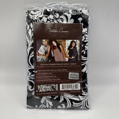 Cubiertas de ubre Hooter Hider cubierta de enfermería negro blanco estampado floral nuevo en paquete Foto 1 de 2